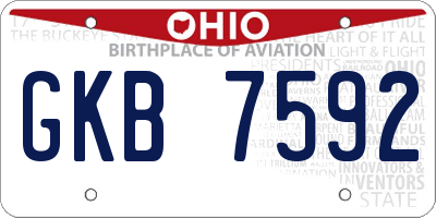 OH license plate GKB7592