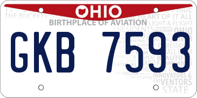 OH license plate GKB7593