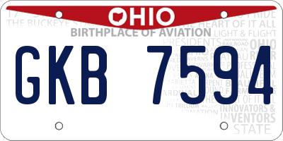 OH license plate GKB7594