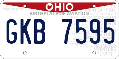 OH license plate GKB7595