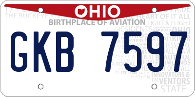 OH license plate GKB7597