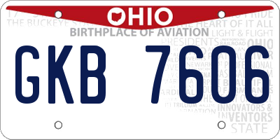OH license plate GKB7606