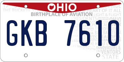OH license plate GKB7610