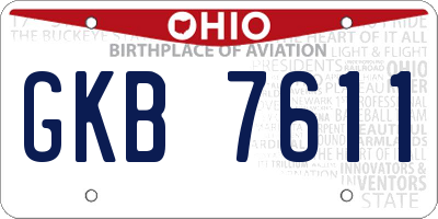 OH license plate GKB7611
