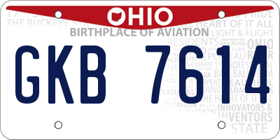 OH license plate GKB7614