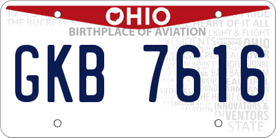 OH license plate GKB7616