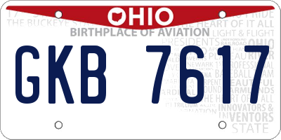 OH license plate GKB7617