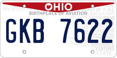 OH license plate GKB7622