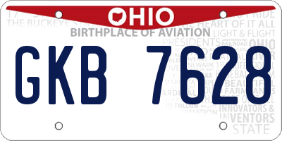 OH license plate GKB7628