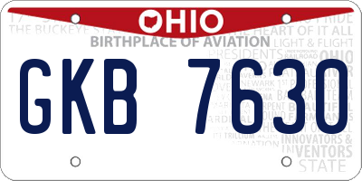 OH license plate GKB7630
