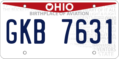 OH license plate GKB7631