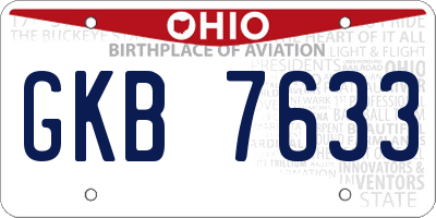 OH license plate GKB7633