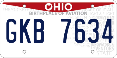 OH license plate GKB7634