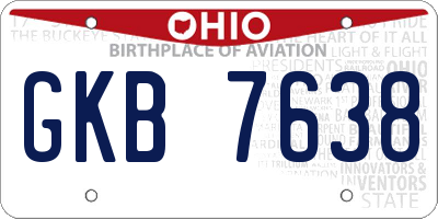 OH license plate GKB7638