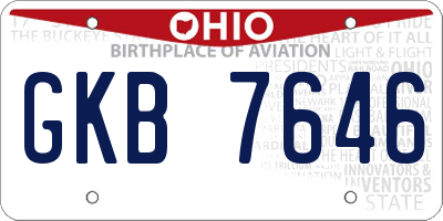OH license plate GKB7646