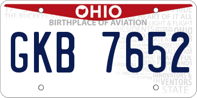OH license plate GKB7652