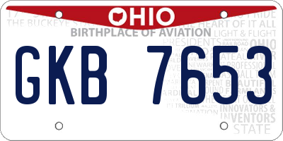 OH license plate GKB7653