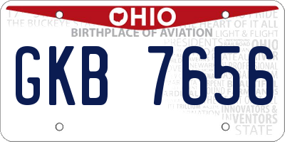 OH license plate GKB7656