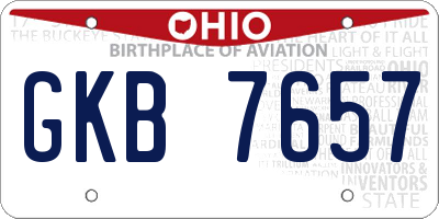 OH license plate GKB7657