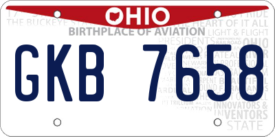 OH license plate GKB7658