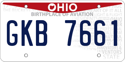 OH license plate GKB7661