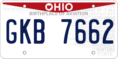 OH license plate GKB7662
