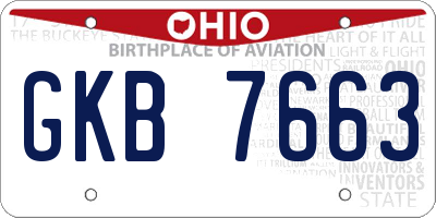 OH license plate GKB7663