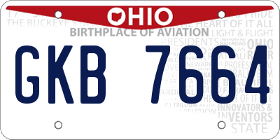 OH license plate GKB7664