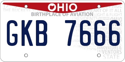 OH license plate GKB7666