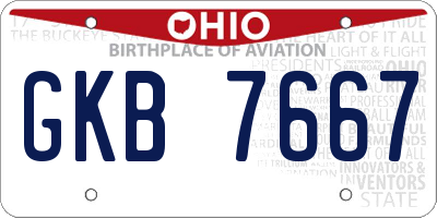 OH license plate GKB7667