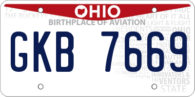 OH license plate GKB7669