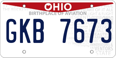 OH license plate GKB7673