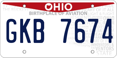OH license plate GKB7674
