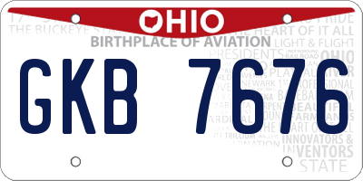OH license plate GKB7676