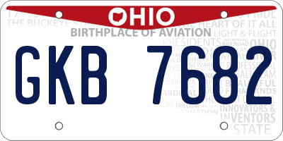 OH license plate GKB7682