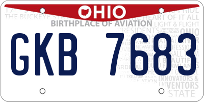OH license plate GKB7683