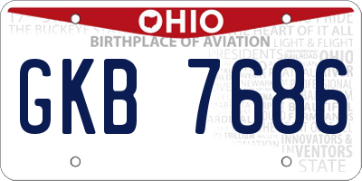 OH license plate GKB7686