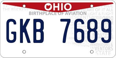 OH license plate GKB7689