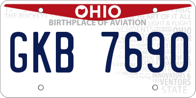 OH license plate GKB7690
