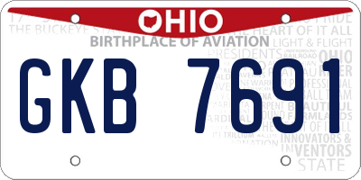 OH license plate GKB7691