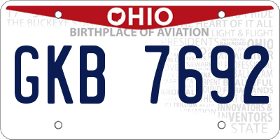 OH license plate GKB7692