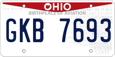 OH license plate GKB7693