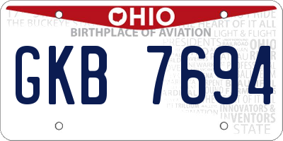 OH license plate GKB7694