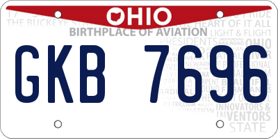 OH license plate GKB7696