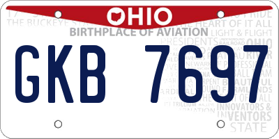 OH license plate GKB7697