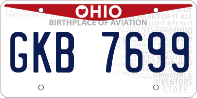 OH license plate GKB7699