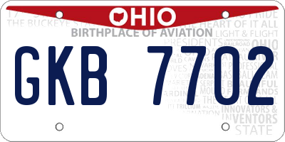 OH license plate GKB7702
