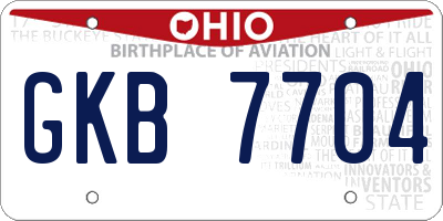 OH license plate GKB7704