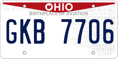 OH license plate GKB7706