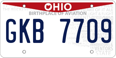 OH license plate GKB7709